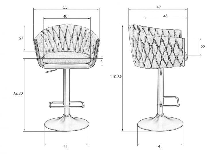 Стул барный ДОБРИН ЛЕОН (кремовая ткань (ЛАР 275-33)) / DOBRIN LEON (LAR_8