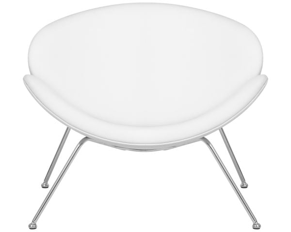 Кресло дизайнерское ДОБРИН ЕМИЛЙ (белый винил ЙП17, хромированная сталь) 2 шт / DOBRIN EMILY YP17,_7