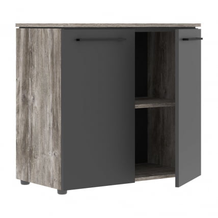 Шкаф с глухими малыми дверьми МОРРИС ТРЕНД МЛC 85.1 Сосна Нордик Антрацит / MORRIS TREND MLC_1