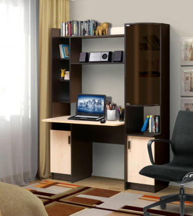 Стол компьютерный №5 Ясень Шимо светлый/Ясень Шимо темный_0