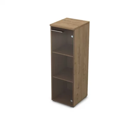 Пенал средний со стеклом ГЛОСС ЛИНЕ 9НП.017.3 Теаквоод / GLOSS LINE Teakwood_0