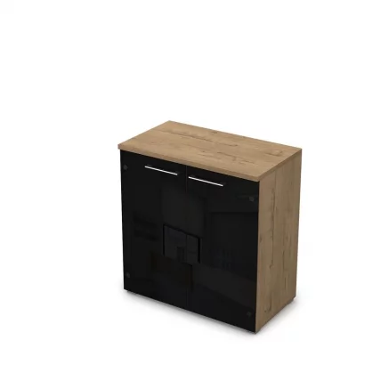 Шкаф низкий со стеклом ГЛОСС ЛИНЕ 9НШ.023.4 Теаквоод / GLOSS LINE Teakwood_0