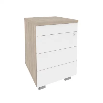 Тумба мобильная (ТИП-ОН) ОНИКС О.ТМ-3 ТИП Дуб Аттик/Белый / (TIP-ON) ONIX O.TM-3 TIP_0