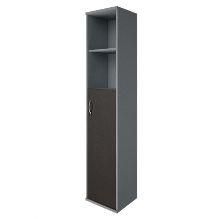 Шкаф высокий узкий правый Рива А.СУ-1.6 Пр Венге/Металлик / Riva_0