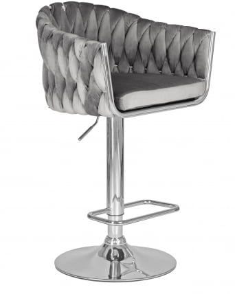 Стул барный ДОБРИН МАРCЕЛ Серый велюр МДЖ9-75 / DOBRIN MARCEL MJ9-75_1