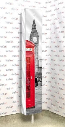 Зеркальный поворотный шкаф с принтом Зум Шелф Арт Венге_3