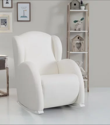 Кресло-качалка Микуна Винг/Флор вхите/вхите искусственная кожа / Micuna Wing/Flor white/white_1
