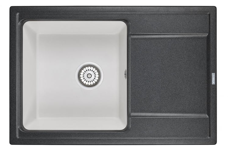 Кухонная мойка ХИБРИД ХИ-74 Черный-арктик / HIBRID HI-74_0