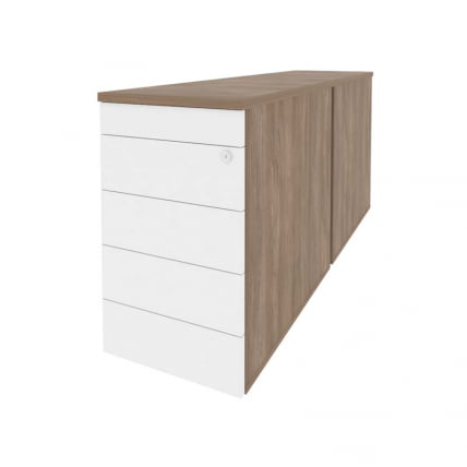 Тумба двойная приставная / опорная (ТИП-ОН) ОНИКС О.ТПО-2.8 ТИП Дуб Аризона/Белый / (TIP-ON) ONIX O.TPO-2.8 TIP_0