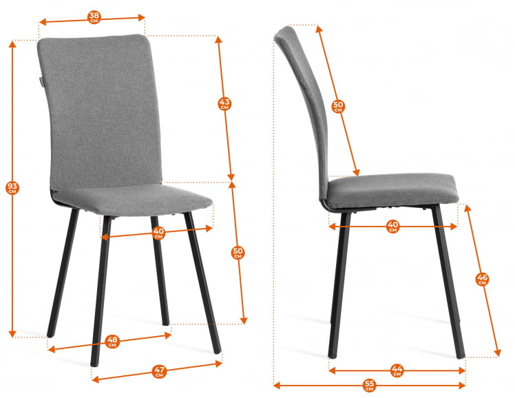 Стул обеденный Ла Роуссе НЕВ, ткань рогожка, темно-серый, Ф68, 45кс55кс93 см / La Rousse NEW, F68, 45x55x93_12