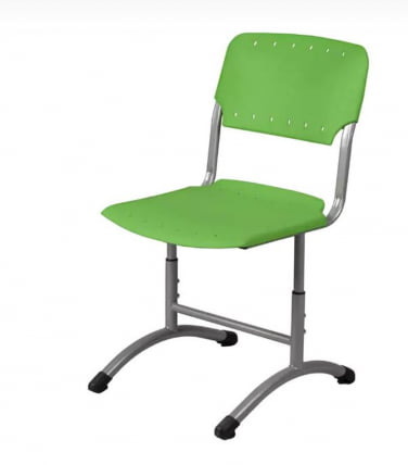 Стул ученический регулируемый (рост 3-5) 460х530 мм Пластик Салатовый РАЛ 6038/Металл Серый / RAL_0