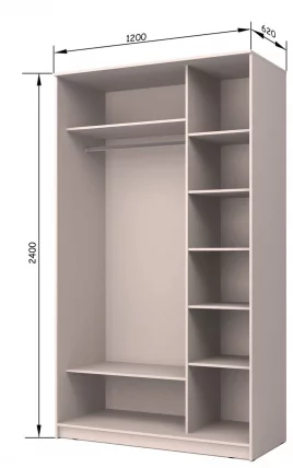 Шкаф-купе Хит-24-12-77 Париж Ясень шимо светлый_1