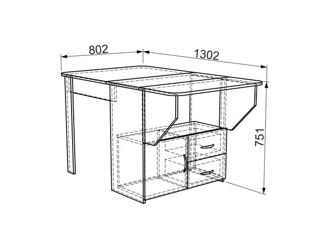Стол-тумба КМ-0003 Дуб млечный / KM-0003_2