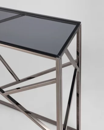 Консоль АРТ ДЕКО 115кс30 Темный хром стекло смоке / 115x30 smoke_4