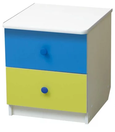 Тумба прикроватная Радуга Белый/Лайм/Синий_0