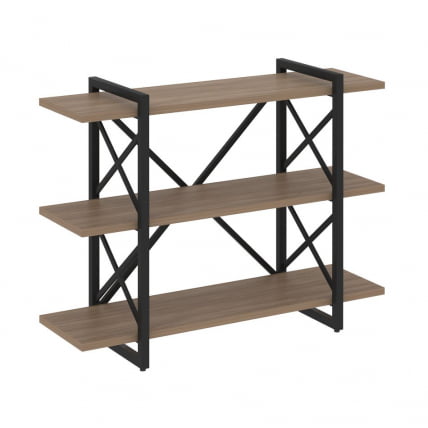 Стеллаж на регулируемых опорах - 3 полки ЛОФТ ВР.Л-МСТ.О-3.8В Металл черный Дуб Аризона / LOFT VR.L-MST.O-3.8V_0