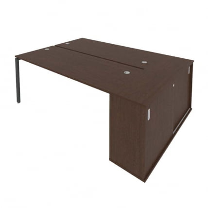 Рабочая станция с опорным шкафом-купе Метал Сйстем Б.РС-СШК-1.5 Венге/Антрацит / Metal System_0