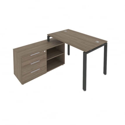 Рабочая станция на П-образном м/к с опорной тумбой левая Метал Сйстем Б.РС-СТС-2.2 Л Вяз/Антрацит / Metal System_0