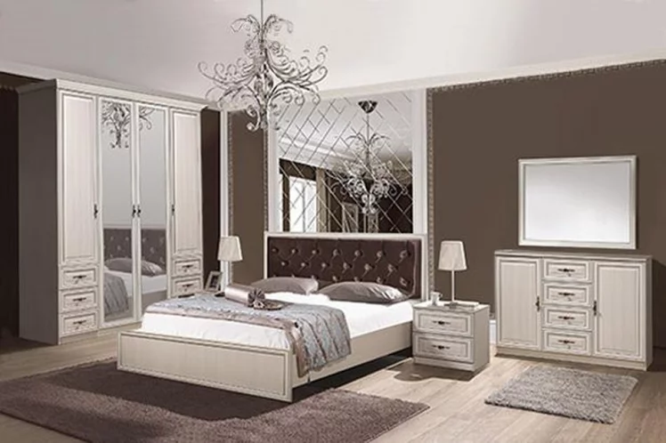 Кровать двойная 1400 Габриэлла 06.121-01 без основания Вудлайн кремовый Аруша венге_2