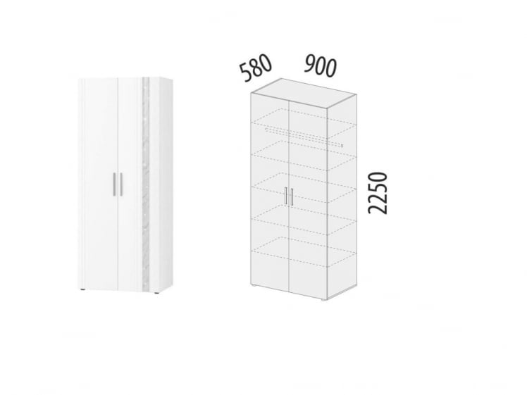 Шкаф для одежды с полками и штангой Николь 901.43_3