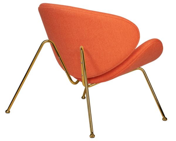 Кресло дизайнерское ДОБРИН ЕМИЛЙ (оранжевая ткань АФ, золотое основание) 2 шт / DOBRIN EMILY AF,_4