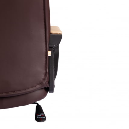 Кресло НЕО 2 (22) экокожа Коричневый/бежевый 36-36/36-34 / NEO_10