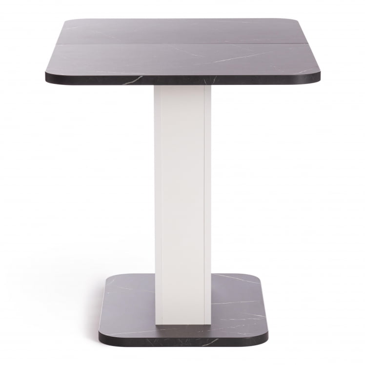 Стол обеденный ГЕНТ ЛДСП, 110-145кс68,6кс75,5 см, Мрамор Блэк Роял/Белый / GENT 110-145x68,6x75,5_1