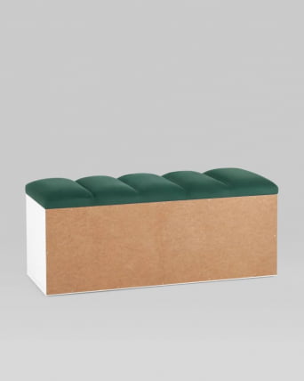 Обувница Хольст 2 белая велюр Зеленый_5