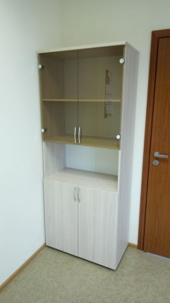 Шкаф высокий со стеклом и нишей Глассй 6.19.141 Туя / Glassy_2