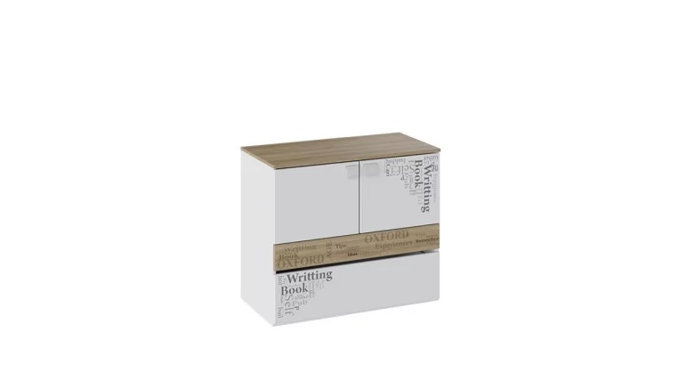 Тумба с ящиком и 2-мя дверями Оксфорд ТД-139.04.01 Ривьера Белый с рисунком_0