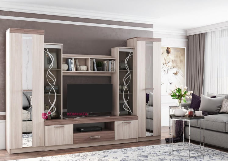 Гостиная Атлантида 2 Б Ясень шимо темный Ясень шимо светлый_2