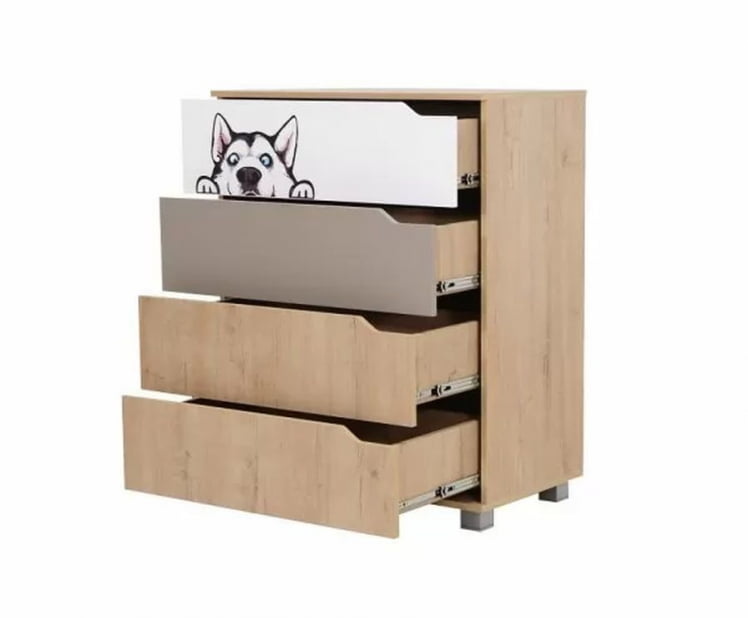 Комплект мебели для комнаты подростка Хаски №01 Дуб Ирландский Мокко Белый_8