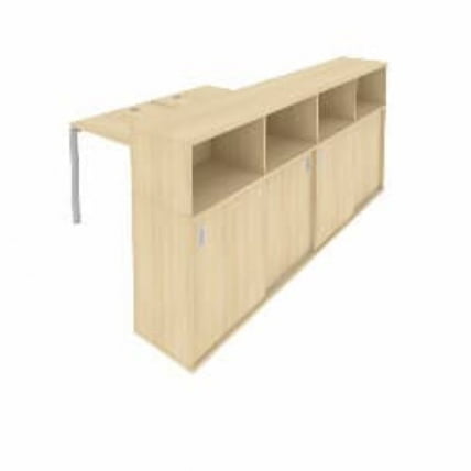 Рабочая станция с опорным шкафом-купе Метал Сйстем Б.РС-СШК-4.2 Акация/Серый / Metal System_0