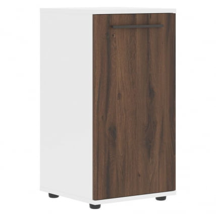 Шкаф колонка с глухой малой дверью ЕДИС ЕЛCС 42.1 Дуб Денвер темный Мокко Белый / EDIS ELCS_0
