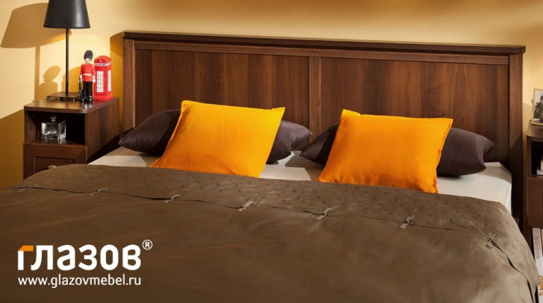 Кровать (1600) Шерлоcк 42 Орех шоколадный (спальня) / Sherlock_1