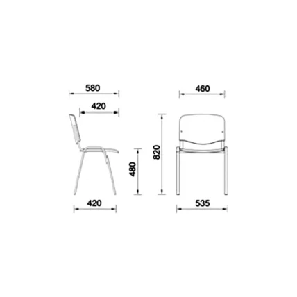 Офисный стул Исо блаcк З11 кожзам / Iso black Z11_1