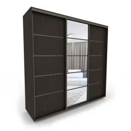 Шкаф-купе 3-х дверный Акцент-Квадро Д 1800х600 Венге/Бронза_0