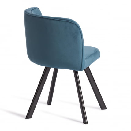 Комплект (стол, 4 стула) КУАДРОН (мод. ПТ14) Стол: МДФ/металл, стул: металл/велюр, 100х100х73 см, 69х56х71 см, Блуе (синий) ХЛР62/черный / QUADRON (mod. PT14) Blue HLR62/черный_3