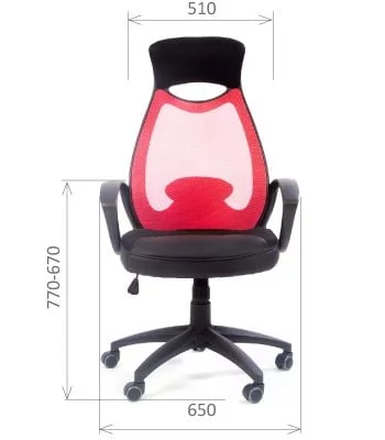 Кресло для руководителя CХАИРМАН 840 блаcк Акрил красный/черный / CHAIRMAN black_3