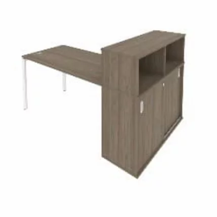 Рабочая станция с опорным шкафом-купе Метал Сйстем Б.РС-СШК-3.3 Вяз/Белый / Metal System_0