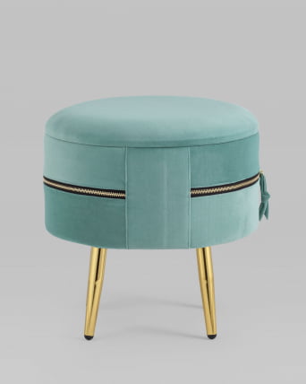 Пуф Тильда с ящиком велюр Мятный_2
