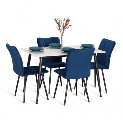 Стул обеденный Бари LT, велюр, Блуе (синий), 41х55х89 см / Bari Blue_9