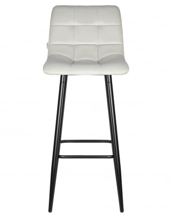 Стул барный ДОБРИН НИCОЛЕ (черные матовые ножки, светло-серый велюр (108-52)) / DOBRIN NICOLE_5