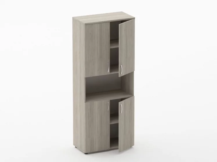 Шкаф высокий закрытый с нишей Глассй 6.19.111 Дуб сантана светлый / Glassy_1