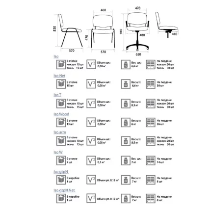 Офисный стул Исо блаcк З11 кожзам / Iso black Z11_2