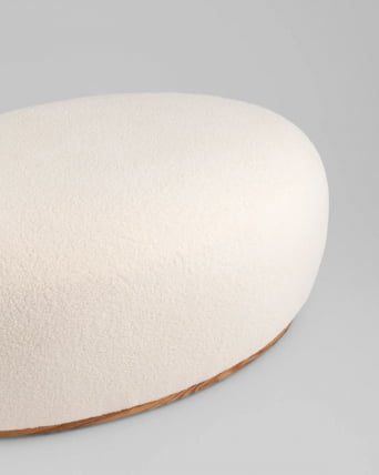 Пуф Полли КСЛ тедди белый без ножек / XL_1