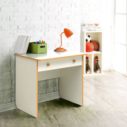 Стол компьютерный №7 Белый/Оранжевый_0