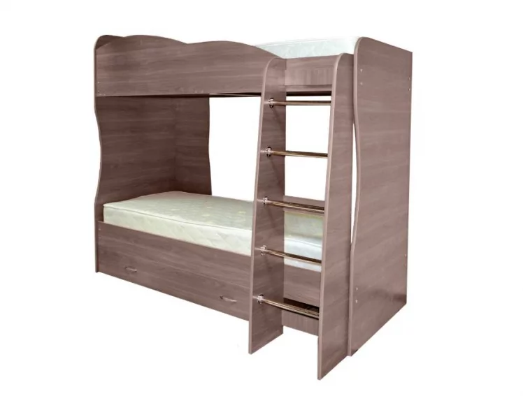 Кровать детская двухъярусная Юниор-2 Ясень шимо темный_0