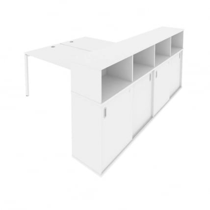 Рабочая станция с опорным шкафом-купе Метал Сйстем Б.РС-СШК-4.4 Белый / Metal System_0