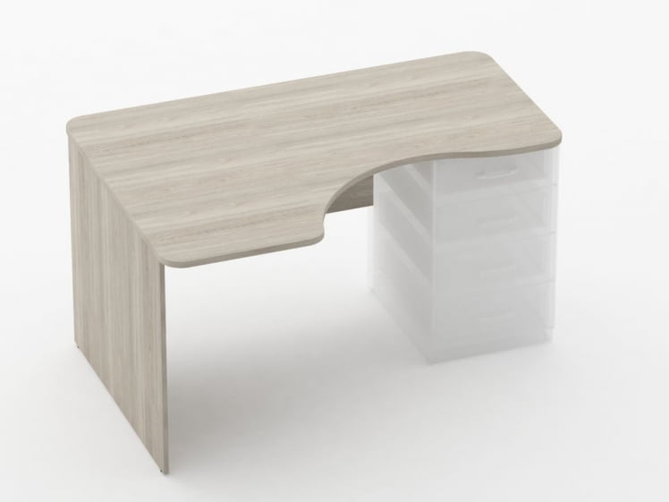 Стол угловой под встроенную тумбу Глассй 1.141.14Л Дуб сантана светлый / Glassy_0